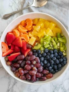 Ingrediencie na ovocný šalát