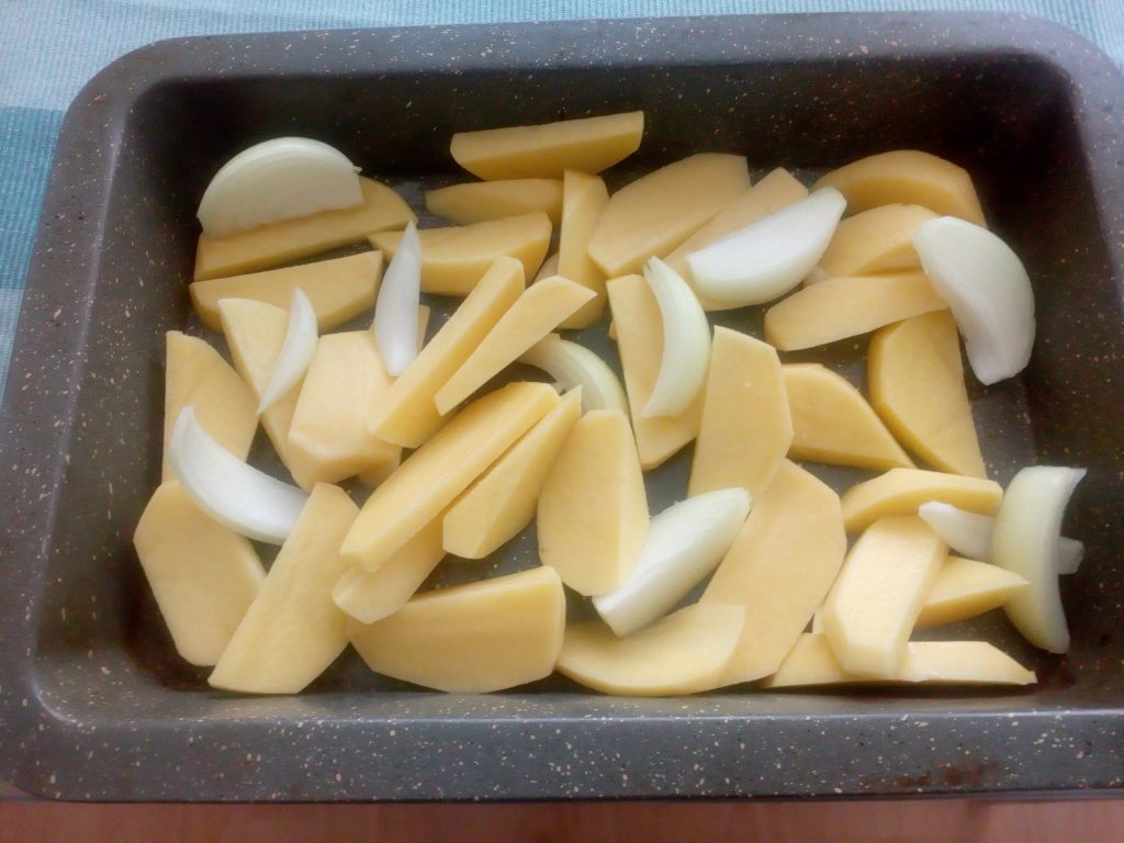 Kuracie stehná so zemiakmi a pomarančom, Fotorecept, Varenie