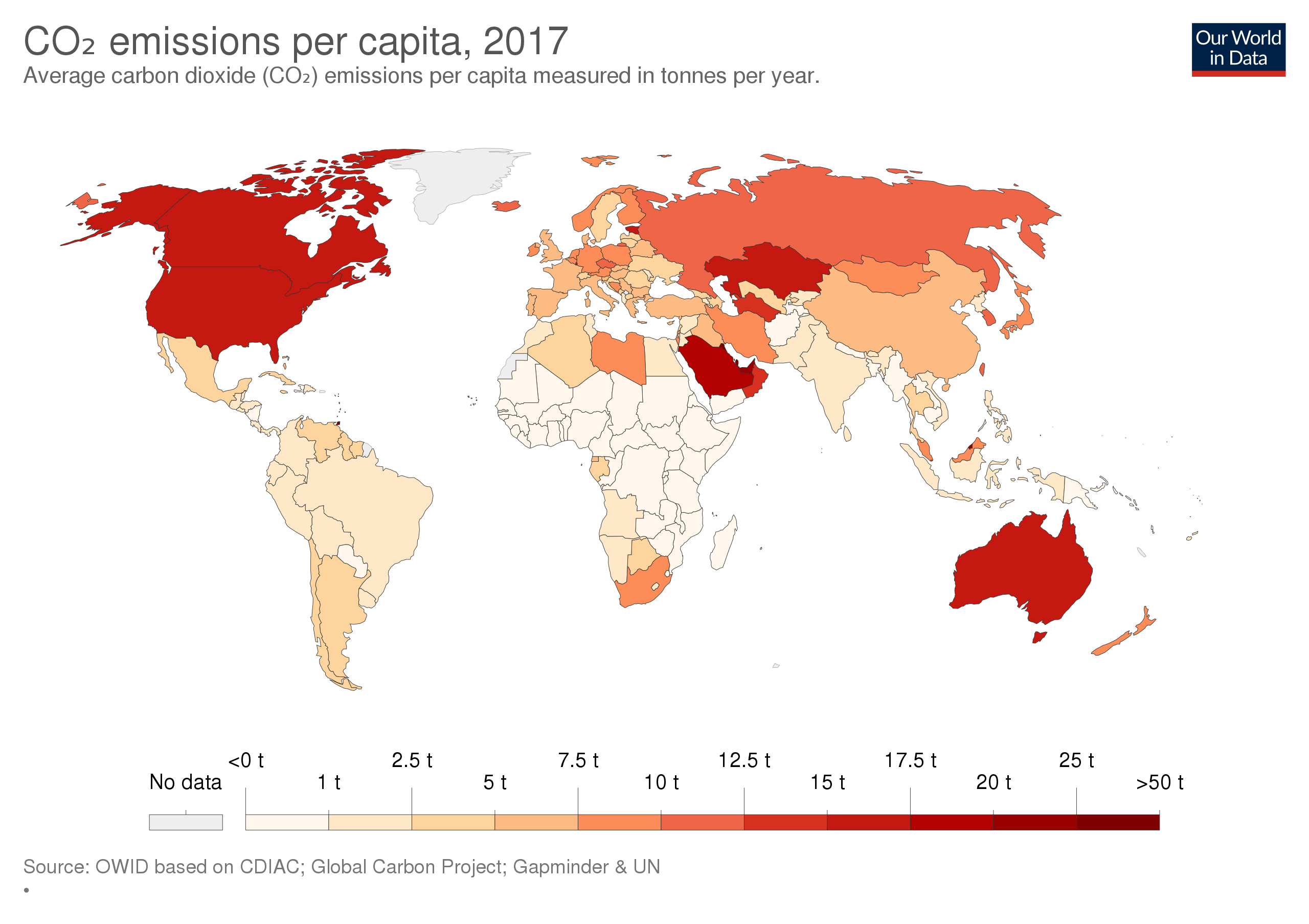 Emisie vo svete v roku 2017