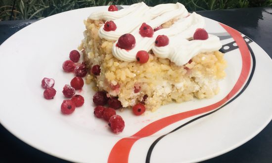 Ryžový nákyp s červenými ríbezľami, Fotorecept