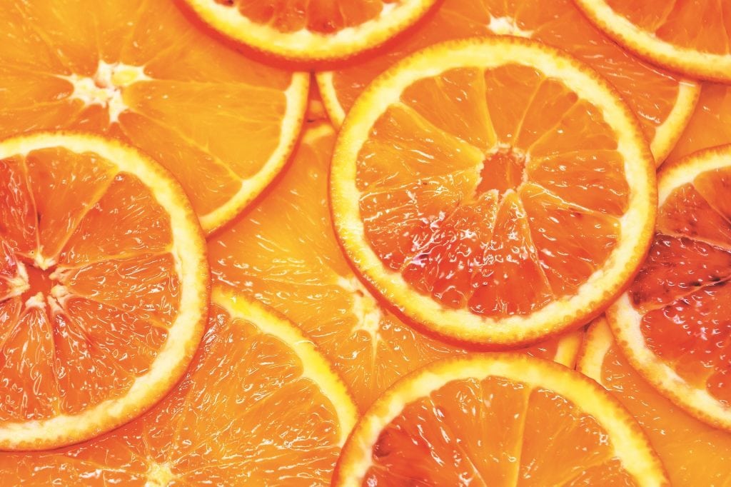šťavnaté plátky pomaranča