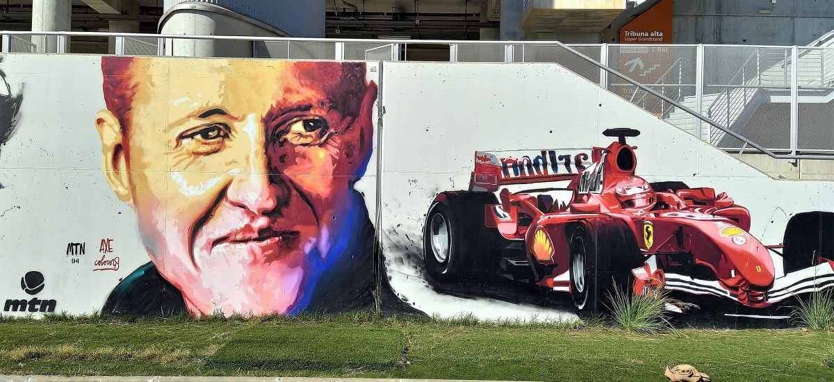 Michael Schumacher na graffiti kresba
