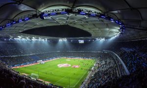 futbalové vtipy a osvietený štadión
