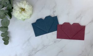 valentínska obálka z origami papiera