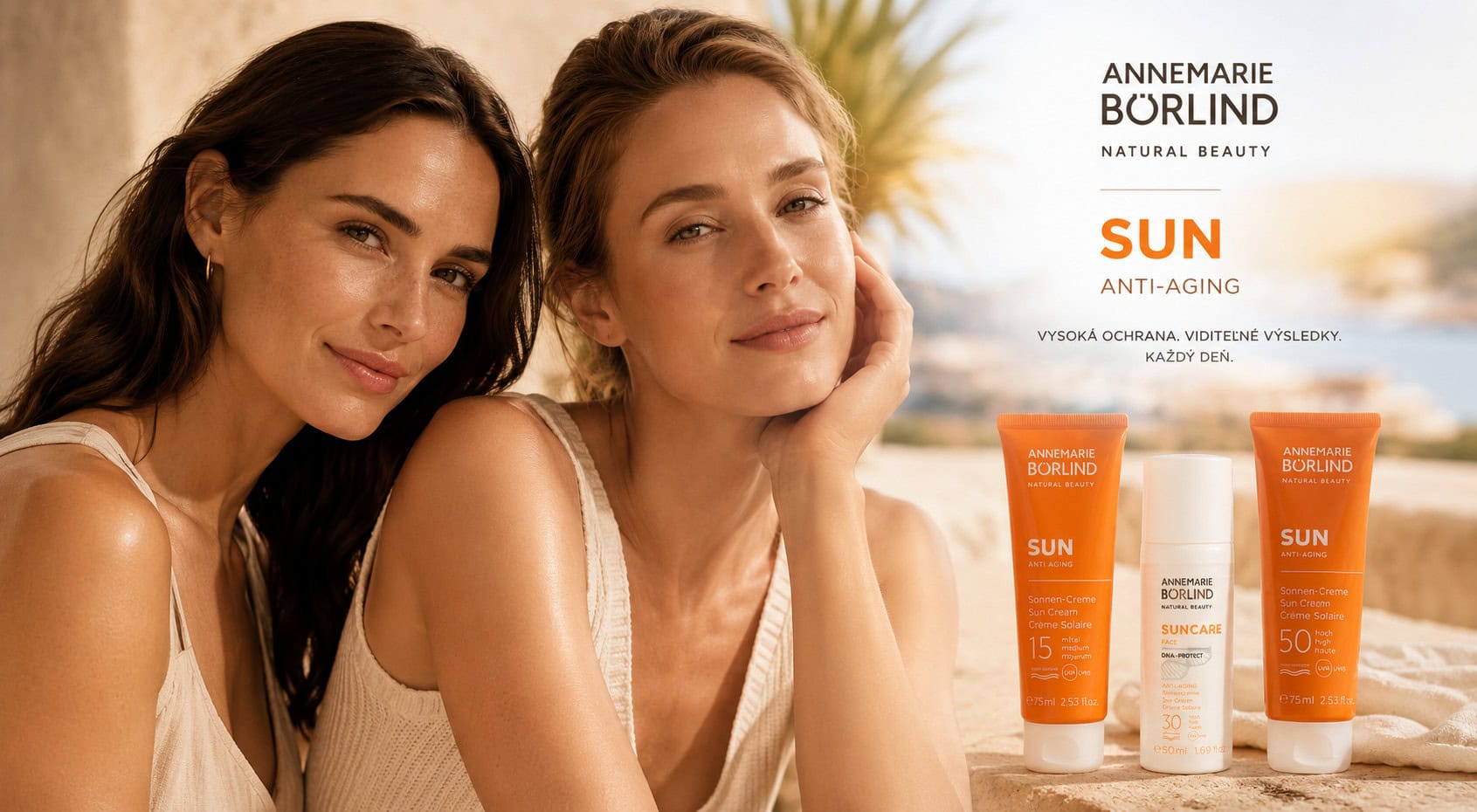 ANNEMARIE BÖRLIND SUN nie je len obyčajné SPF, ale luxusná anti-aging ochrana, ktorá pomáha udržať pleť pevnejšiu, hladšiu a mladšie vyzerajúcu čo najdlhšie.