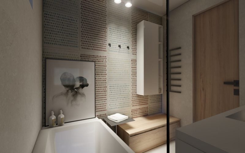 V kúpeľni dizajnérka použila aj tapetu (Zdroj: Vikilukacova.sk)
